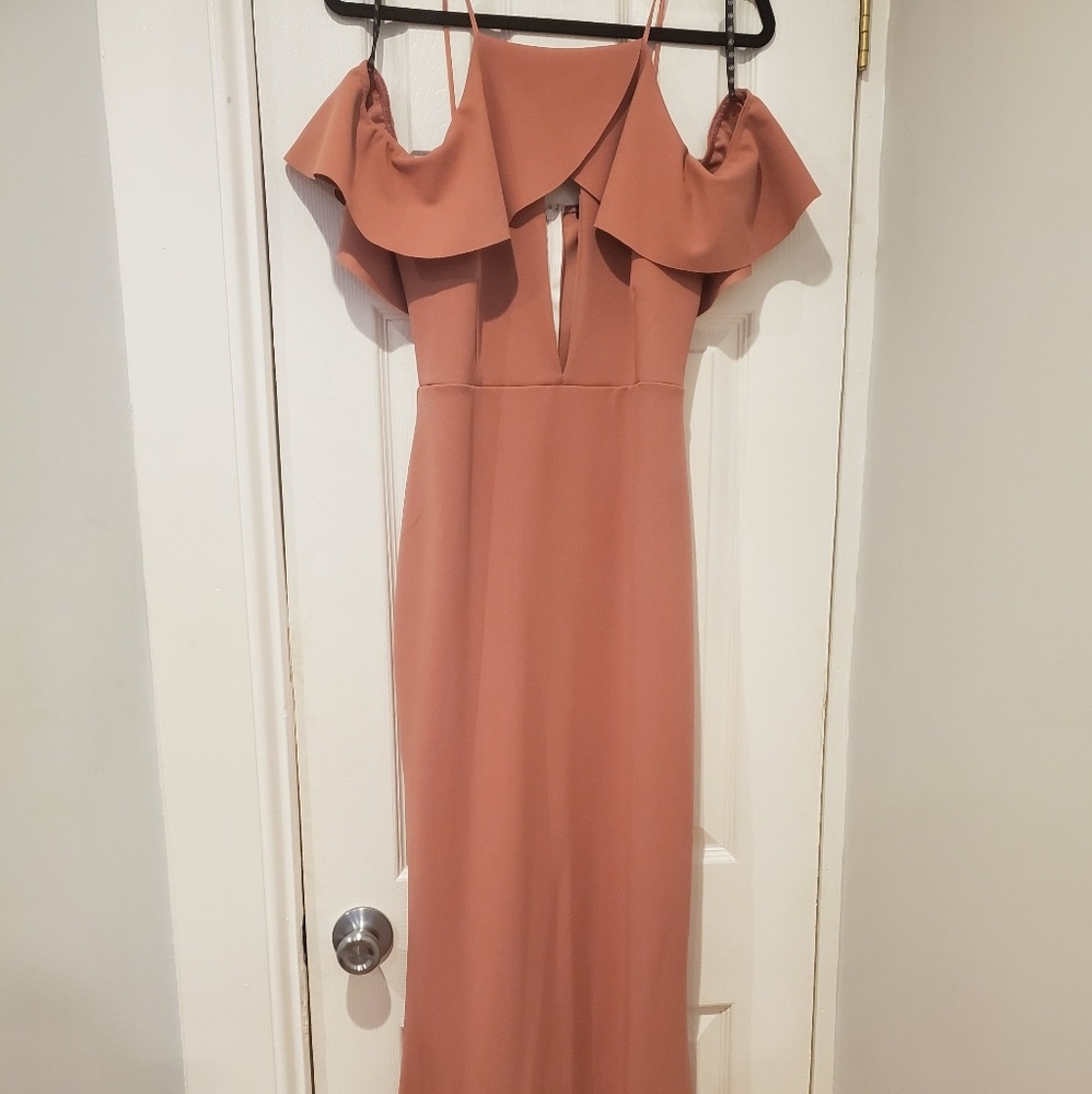 Pink Strappy frill dress: Missguided